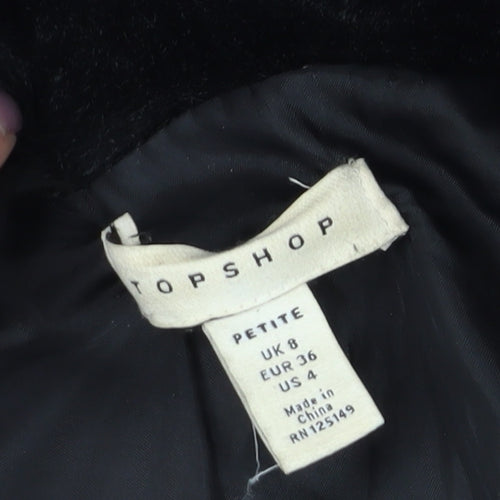 Topshop Women's Black Petite Puffer Jacket Size 8