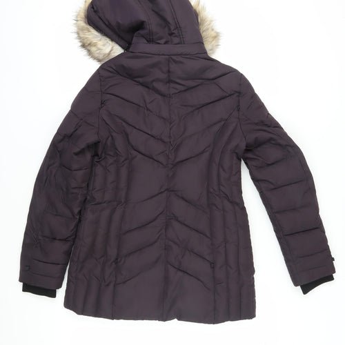 Centigrade Women's Black XS Puffer Jacket with Fur Trim