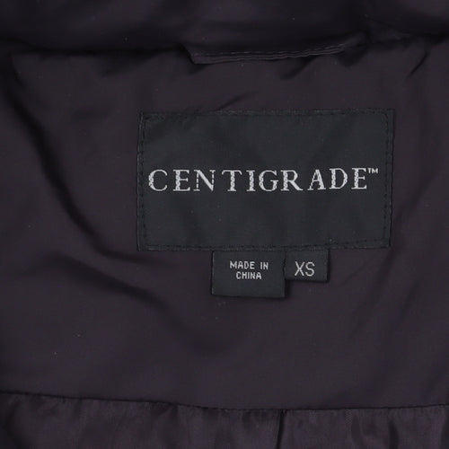 Centigrade Women's Black XS Puffer Jacket with Fur Trim