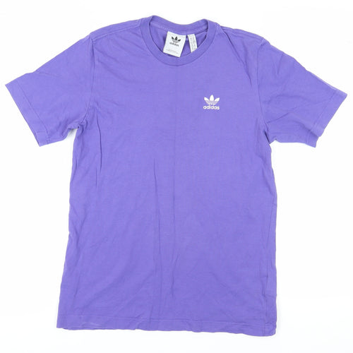 Adidas Men's Purple XS T-Shirt, Crew Neck, 100% Cotton