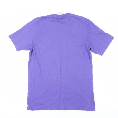 Adidas Men's Purple XS T-Shirt, Crew Neck, 100% Cotton