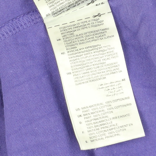 Adidas Men's Purple XS T-Shirt, Crew Neck, 100% Cotton