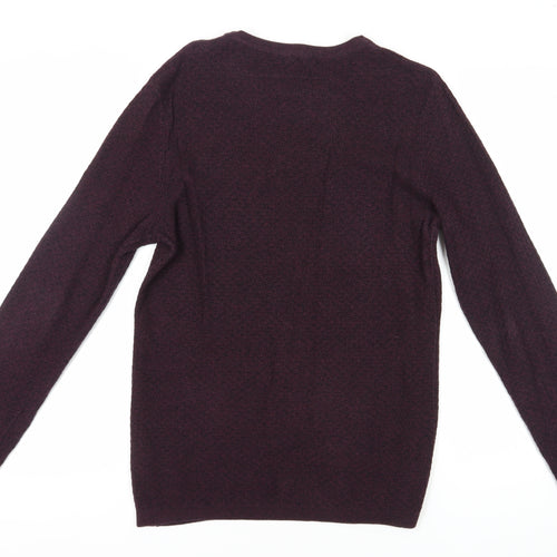 Jack & Jones Premium Men’s Purple Waffle-Knit Pullover M