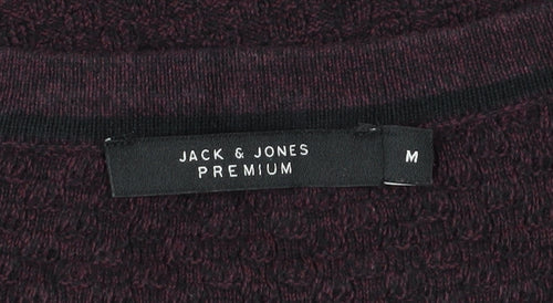 Jack & Jones Premium Men’s Purple Waffle-Knit Pullover M