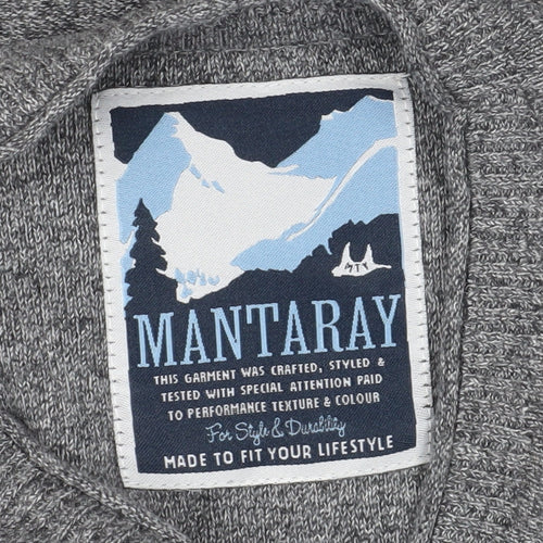 Mantaray Men's Grey Cotton Pullover Jumper M