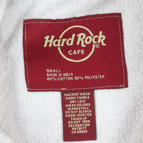 Hard Rock Cafe Grey Hoodie Unisex Small Pullover Casual