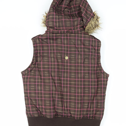 Mckenzie Women’s Brown Hooded Puffer Waistcoat Size 12
