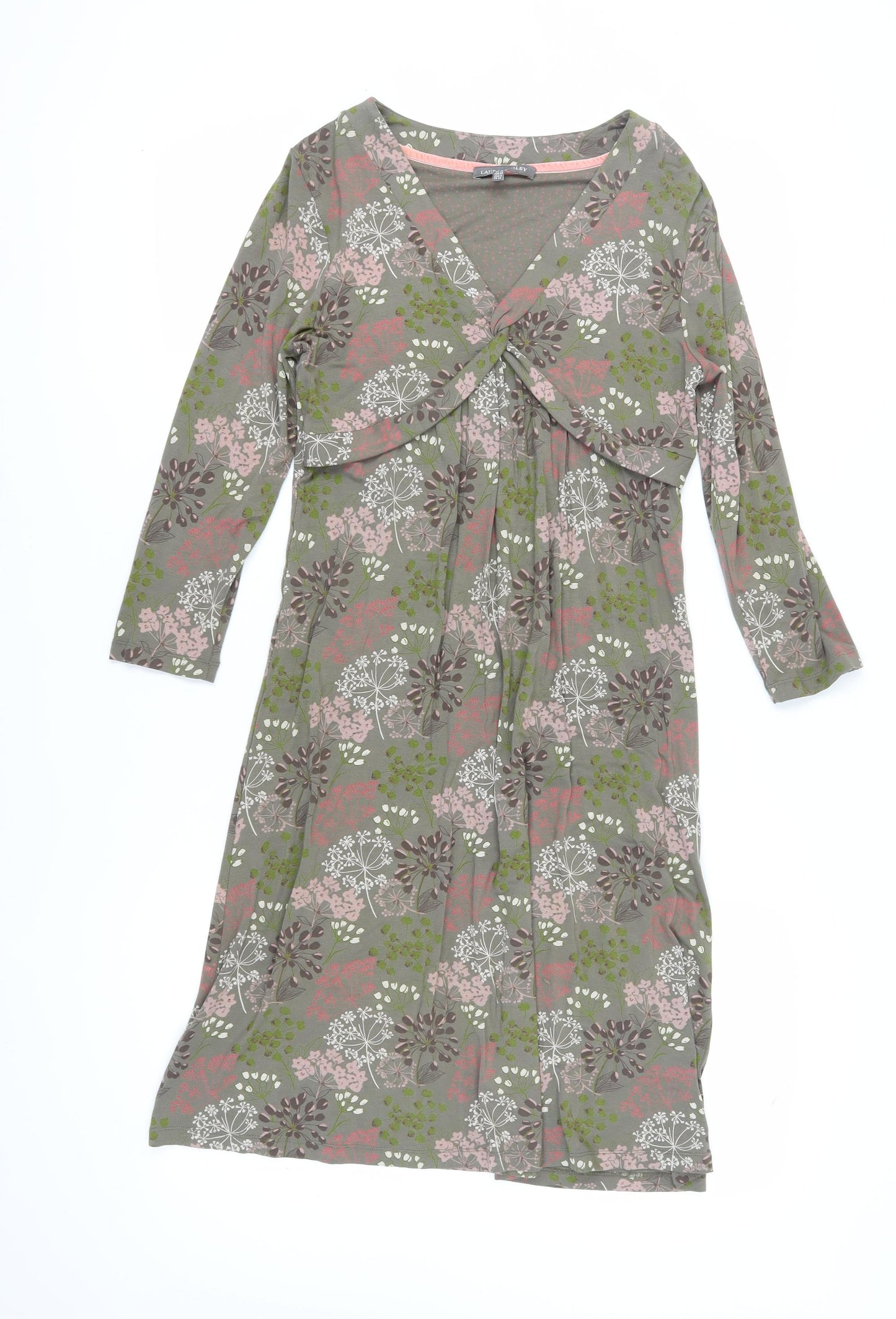 Laura Ashley Women's Multicoloured Floral V-Neck Midi Dress