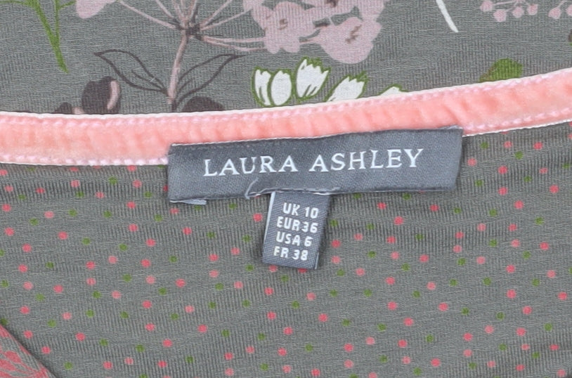 Laura Ashley Women's Multicoloured Floral V-Neck Midi Dress