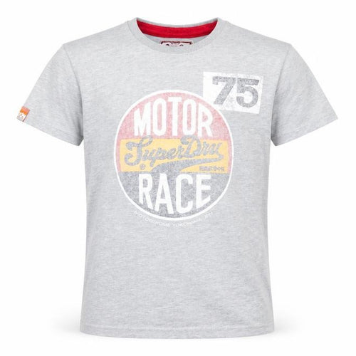 Superdry Men’s Grey Graphic T-Shirt, Size S, Vintage Style