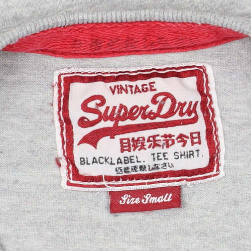 Superdry Men’s Grey Graphic T-Shirt, Size S, Vintage Style