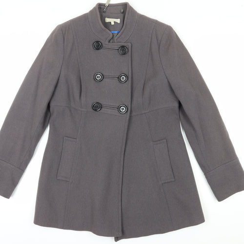 Rocha John Rocha Grey Wool Pea Coat Women Size 12