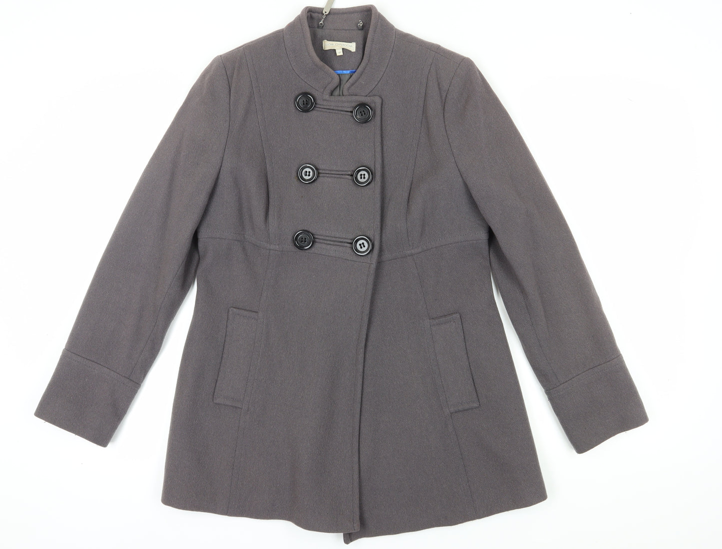 Rocha John Rocha Grey Wool Pea Coat Women Size 12