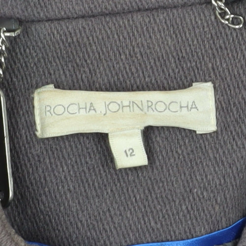 Rocha John Rocha Grey Wool Pea Coat Women Size 12