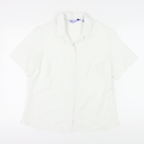 Honor Millburn Women's White Button-Up Shirt, Size 14