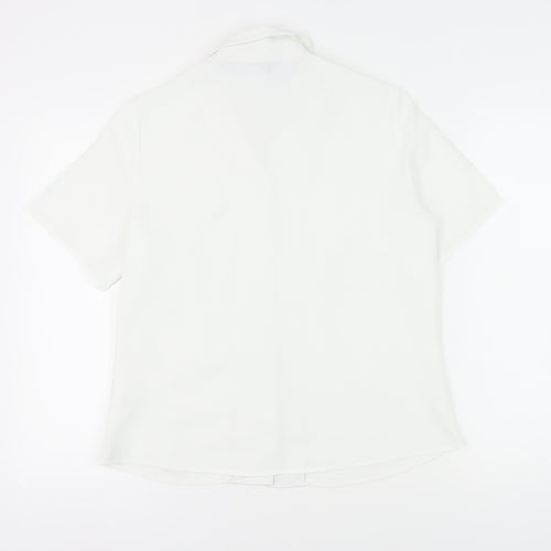 Honor Millburn Women's White Button-Up Shirt, Size 14