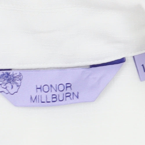 Honor Millburn Women's White Button-Up Shirt, Size 14