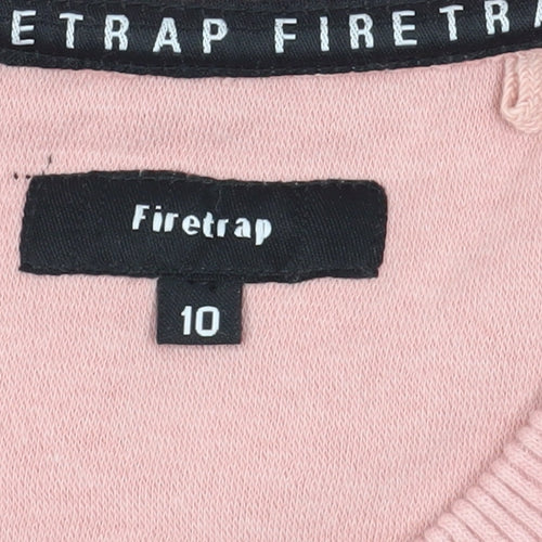 Firetrap Women's Pink Logo Pullover Sweatshirt Size 10