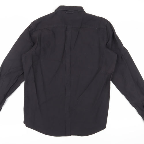 Pure DKNY Men's Black Long Sleeve Button-Up Shirt L