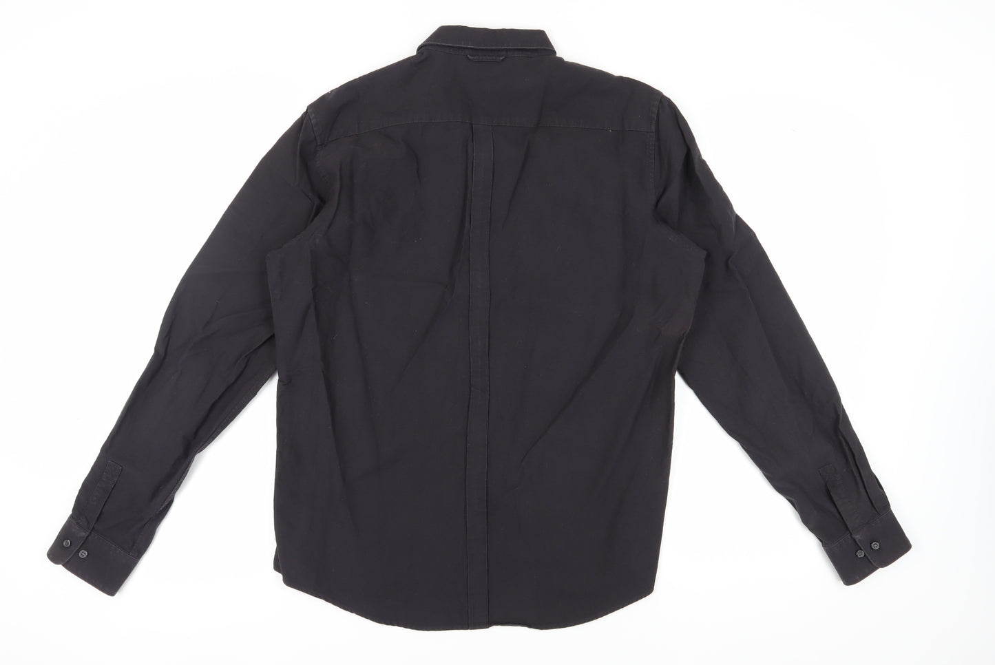 Pure DKNY Men's Black Long Sleeve Button-Up Shirt L
