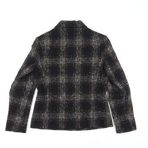 Alexon Women's Black Wool Blend Checked Blazer Size 10