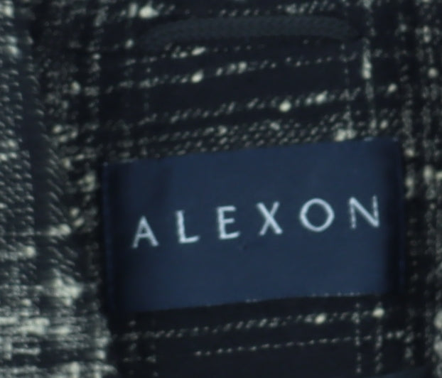 Alexon Women's Black Wool Blend Checked Blazer Size 10