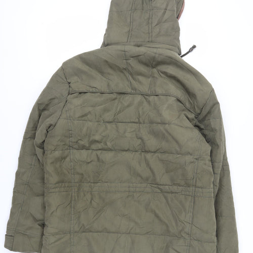 Men's Green Parka Jacket, 2XL, Outdoor Casual Style