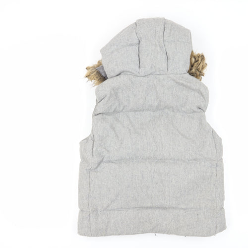 Gap Women’s Grey Hooded Puffer Waistcoat M