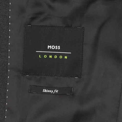 Moss London Men's Grey Slim Fit Blazer, Size 38R