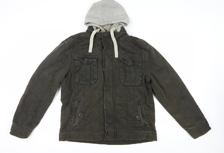 Burton Men's XL Green Military Hooded Jacket