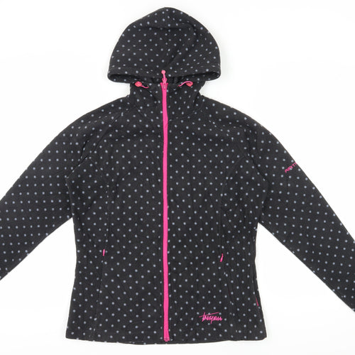 Trespass Women's Black Polka Dot Hooded Fleece Jacket M