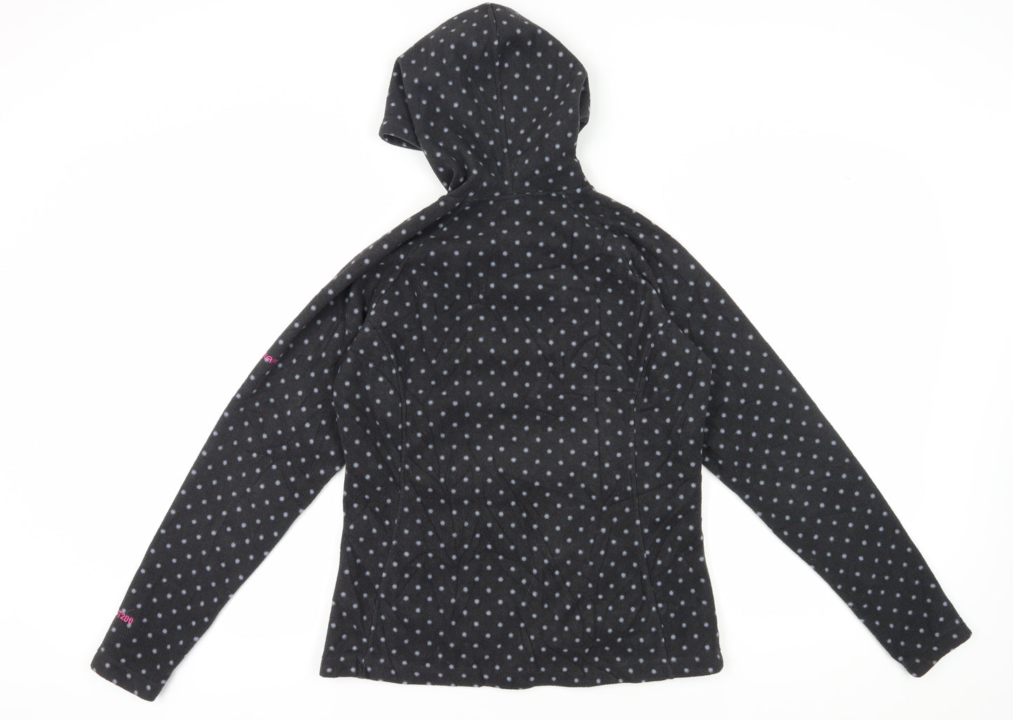 Trespass Women's Black Polka Dot Hooded Fleece Jacket M