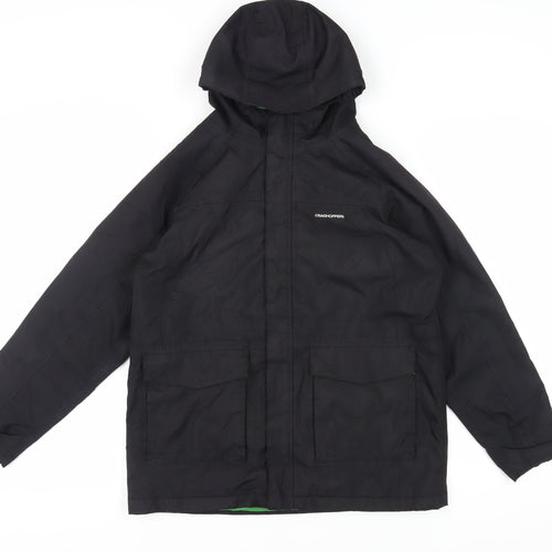 Craghoppers Boys Black Insulated Parka Coat, Age 13, Winterproof