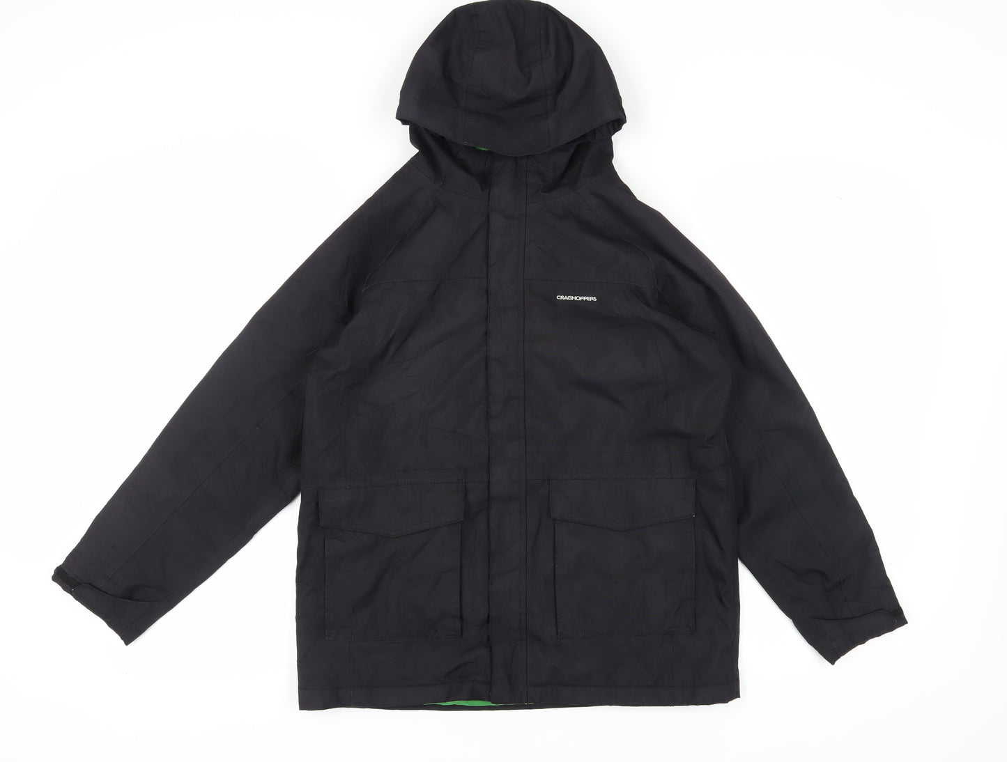 Craghoppers Boys Black Insulated Parka Coat, Age 13, Winterproof