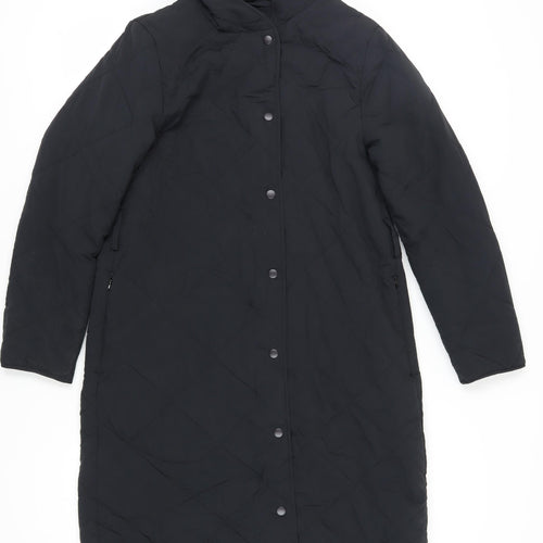 Marks & Spencer Women's Black Hooded Coat Size 10