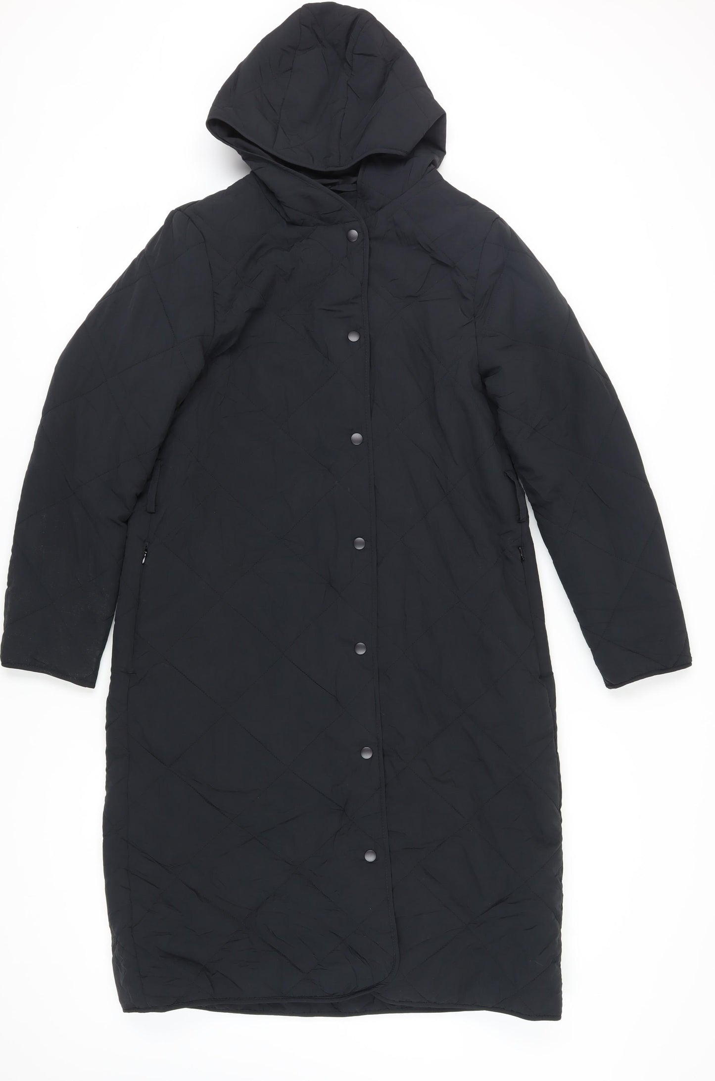 Marks & Spencer Women's Black Hooded Coat Size 10