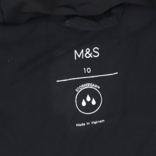 Marks & Spencer Women's Black Hooded Coat Size 10