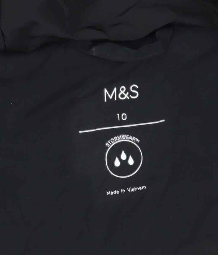 Marks & Spencer Women's Black Hooded Coat Size 10