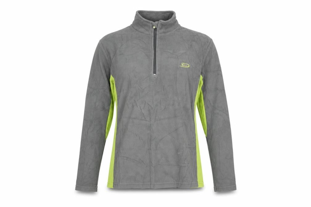 Front view of Crane Trail unisex grey fleece pullover sweatshirt, s