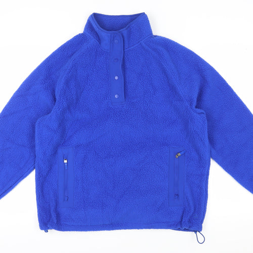 Marks and Spencer Blue Henley Fleece Sweatshirt, Size 10