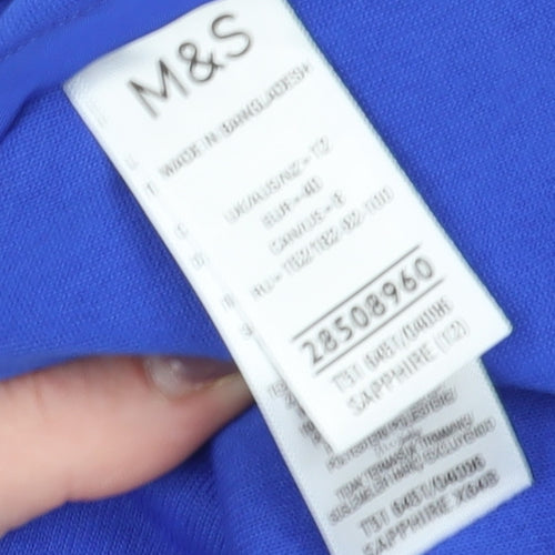 Marks and Spencer Blue Henley Fleece Sweatshirt, Size 10