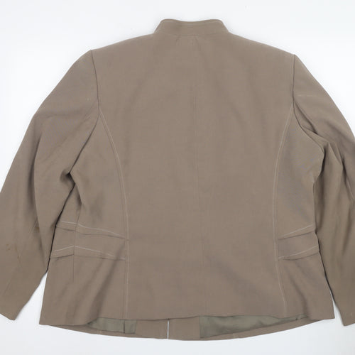 Women's Beige Jacket Size 22 Full Zip Casual