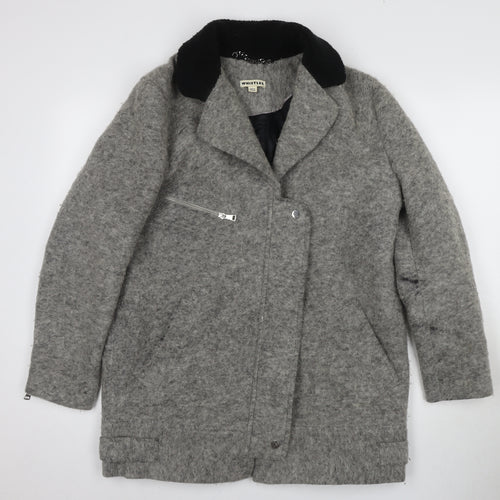 Whistles Women's Grey Motorcycle Coat Size 12