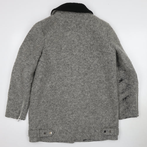 Whistles Women's Grey Motorcycle Coat Size 12