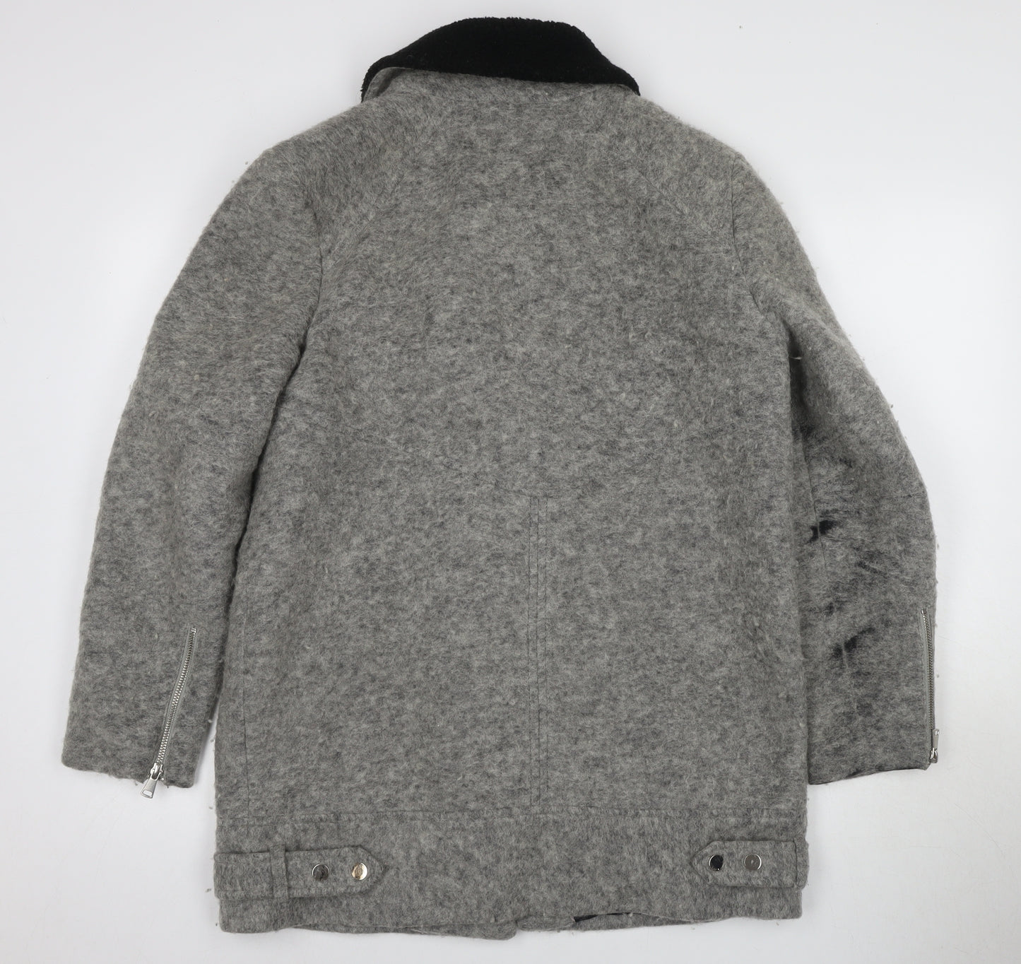 Whistles Women's Grey Motorcycle Coat Size 12