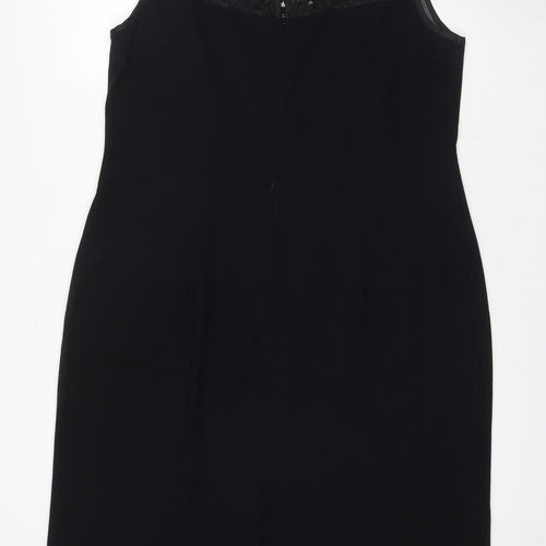 David Emanuel Women's Black Shift Dress, Plus Size 22, Classic Lace Detail