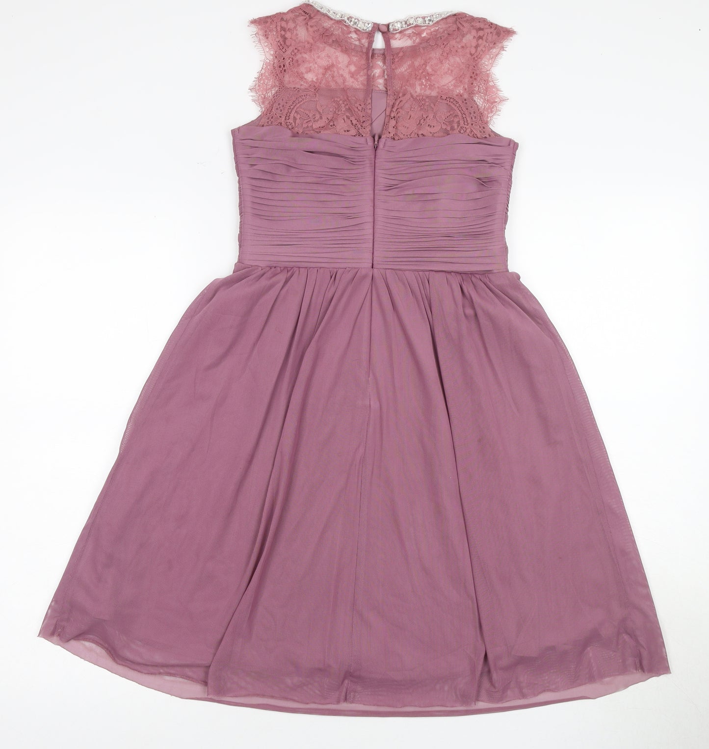 Lipsy Girls Pink Lace Fit & Flare Midi Dress - 10 Years