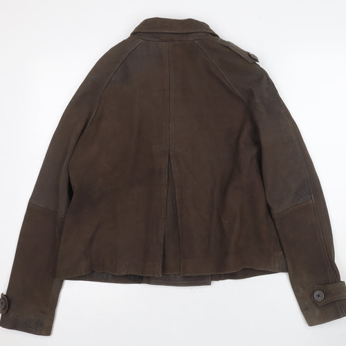 La Redoute Women's Brown Leather Pea Coat Size 12