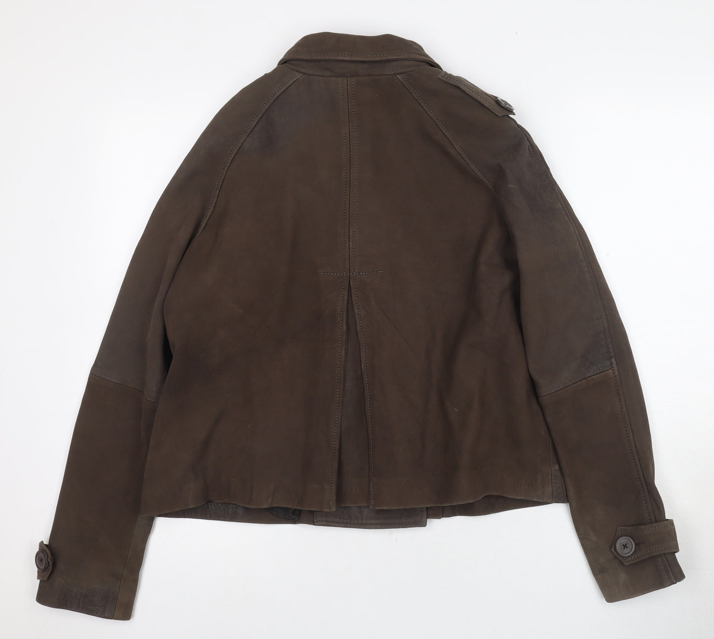 La Redoute Women's Brown Leather Pea Coat Size 12
