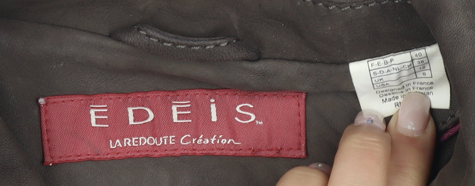 La Redoute Women's Brown Leather Pea Coat Size 12